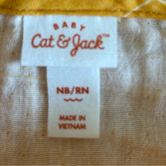 Cat & Jack Plaid Baby Rompers - Mustard and Navy - Picture 6 of 6